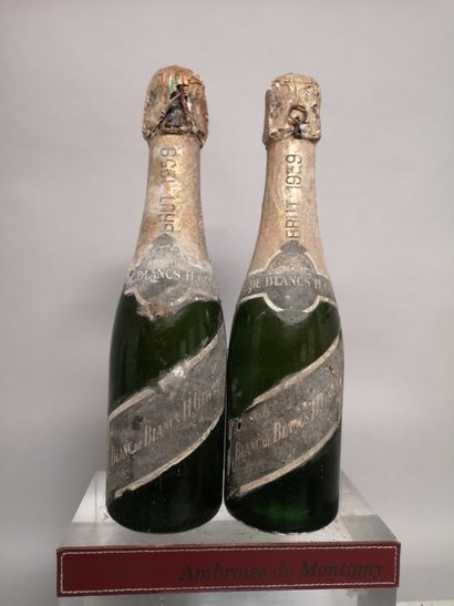 null 2 demie bouteilles CHAMPAGNE Blanc de Blancs - H. GERMAIN - 1959 - Etiquettes...