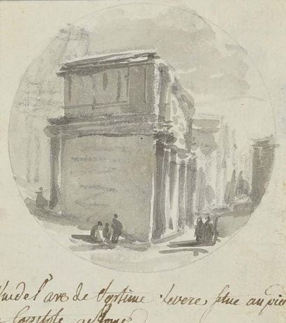 Victor Jean NICOLLE (1754-1826), attribué à Arc de triomphe de Septime Sévère Lavis,...