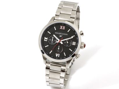 null MAUBOUSSIN ''Un homme une vie''
Montre chronographe en acier, cadran noir 3...