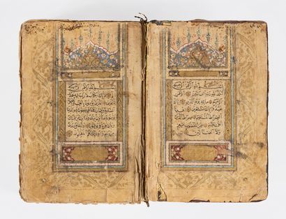 TWO KORANS AND A SECTION OF KORAN. 

Turkey,...