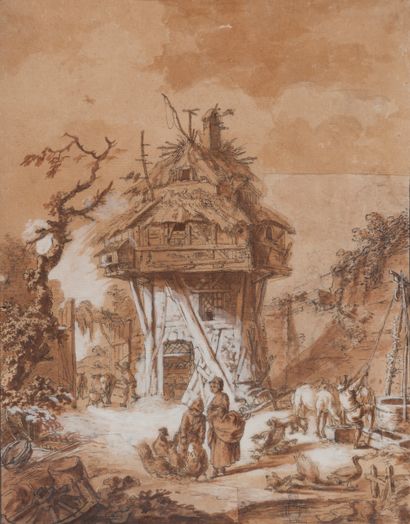  NPP NPR 
Suiveur de Philippe-Jacques de Loutherbourg (1740–1812) 
Scène de village...