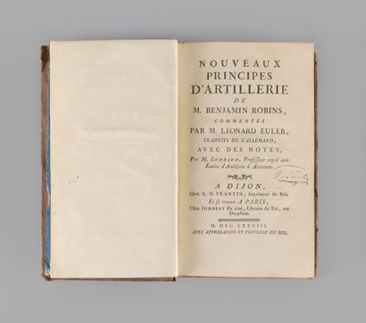null ROBINS (Benjamin). Nouveaux principes d’artillerie. Dijon, Frantin ; Paris,...