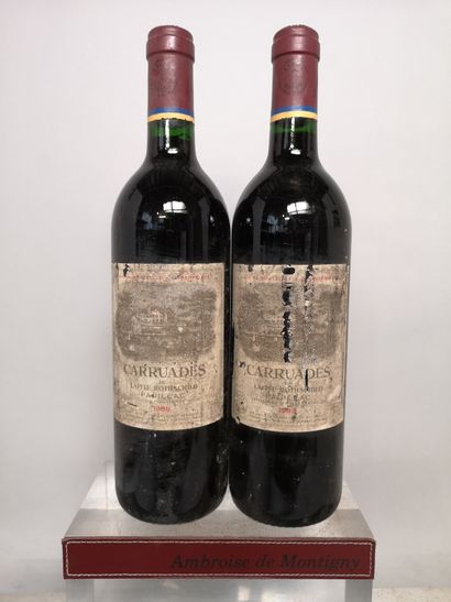 2 bottles CARRUADES de LAFITE 2nd wine of...