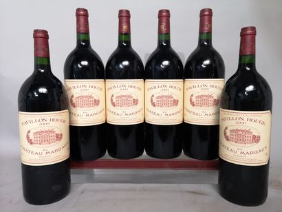 null 6 magnums PAVILLON Rouge 2nd vin de Château MARGAUX - Margaux Millésime 2000En...