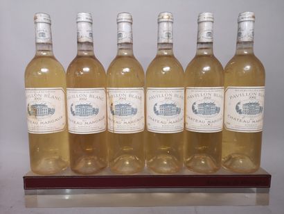 null 6 bouteilles PAVILLON Blanc de Château MARGAUX - Bordeaux Millésime 2002Étiquettes...