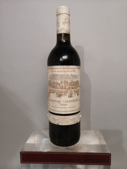 null 1 bouteille BANDOL - Château de VANNIERES - Millésime 2003 - Étiquette légèrement...