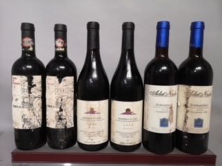 
6 bouteilles vins divers Italie 2 BARBARESCO...