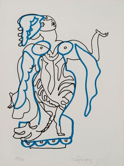null Charles LAPICQUE (1898-1988)

Quatre figures

Cinq lithographies en bleu et...