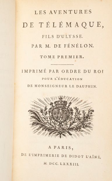 null FÉNELON. Les Aventures de Télémaque, fils d'Ulysse. Paris, de l'Imprimerie de...