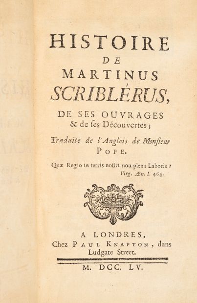 null POPE. Histoire de Martinus Scriblerus, de ses ouvrages & de ses découvertes....
