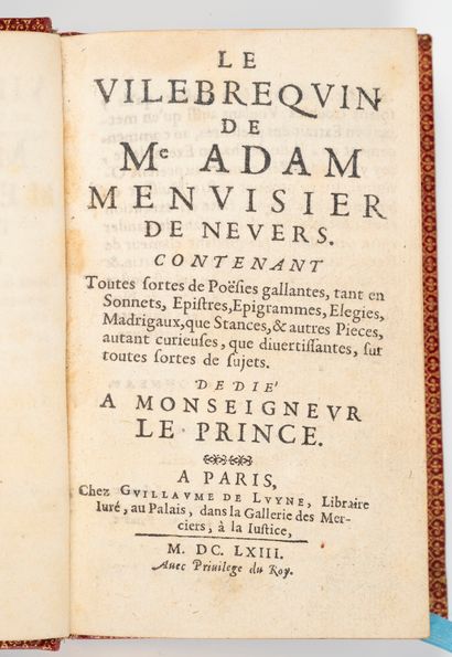null BILLAUT (Adam)]. Le Vilebrequin de Me Adam menuisier de Nevers. Paris, Guillaume...