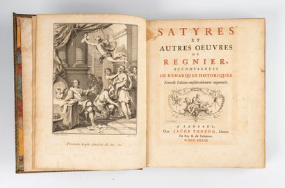 null REGNIER (Mathurin). Satyres and other works. London, Jacob Tonson, 1733. In-4,...