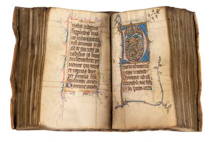 null MANUSCRIT. - BOOK OF HOURS. Middle XIVth - North of France (middle XIVth). Small...
