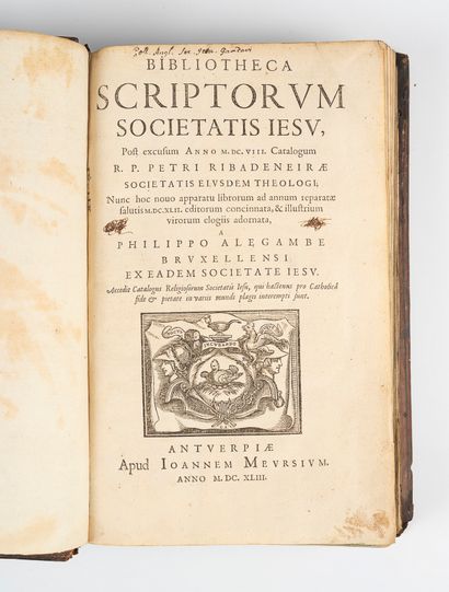 null LIBRARIES. - RIBADENEIRA (Petri) and Philippo ALEGAMBE. Bibliotheca scriptorum...