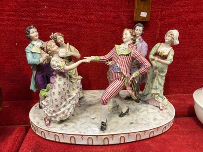 GERMANY
Enameled porcelain group with dancers
H...