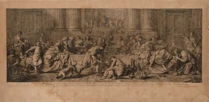 null Un lot d'estampes : 
- Marco PITTERI (1702-1786), eau-forte d'après PIAZZETTA...