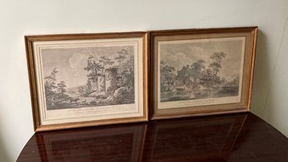 Four engravings
-Pastoral scenes
-Views of...