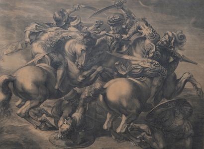  D'après Léonard de Vinci
La bataille d'Anghiari
Gravure
45 x 83 cm.
(légères ta... Gazette Drouot