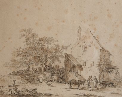 Ecole HOLLANDAISE du XVIIIe siècle
Paysans...