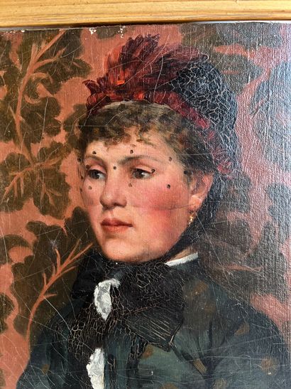 null Ecole Française de la fin du XIXe siècle
Portrait de femme à la voilette
Huile...