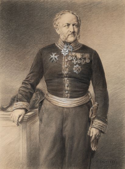 null Fernand CALMETTES (1846-1927)
Portrait d'un militaire
Lithographie réhaussée...