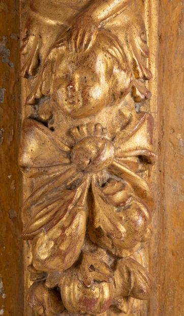 null Pair of pilaster sconces "Allegory of Summer and Autumn
Gilded wood
Venice,...