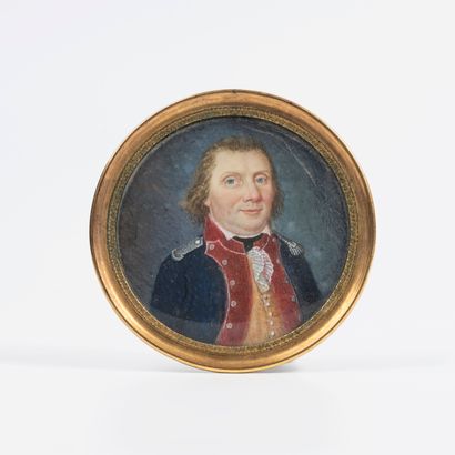 null Ecole Française de la fin du XVIIIe siècle
Portrait d'officier
Miniature à la...