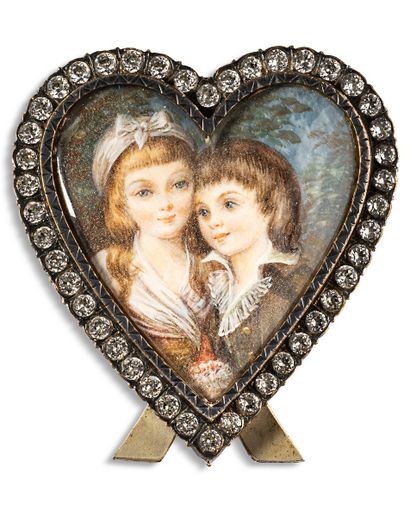 Miniature en forme de cœur représentant Louis-Joseph...