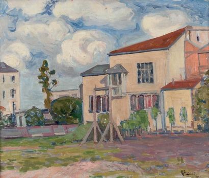 Alexandre ALTMANN (1885 - 1934) Maisons, 1903 Huile sur toile, signée et datée en...