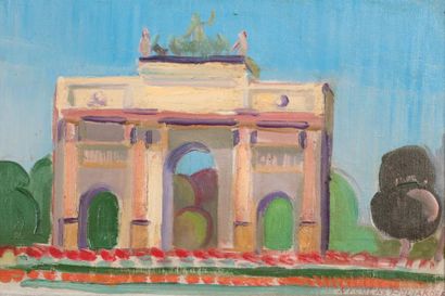 Nicolas POLIAKOFF (1900-1976) Arc de triomphe du Carrousel Huile sur toile, signée...