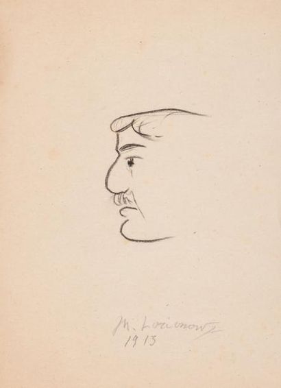 Mikhail Fedorovich LARIONOV (1881-1964) Portrait présumé de Fernand Léger, 1913 Dessin,...