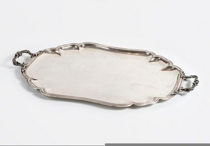 Silver TRAY. Foreign work, titled 800. Rectangular...