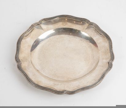 null Silver platter. PARIS, after 1838 (Minerve). Circular model with contours bordered...