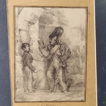 null Ecole du XIXeme
Voltaire, troupier fini
crayon.
19 x 14 cm