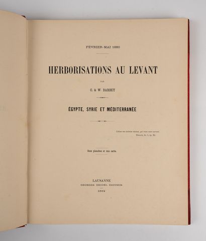 BARBEY (Caroline et William). BARBEY (Caroline et William).
Herborisations au Levant....