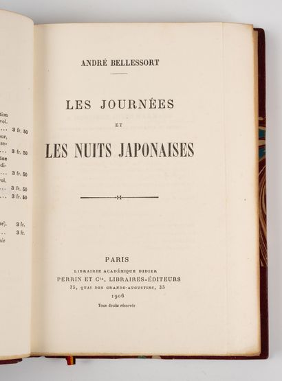 BELLESSORT (André). BELLESSORT (André).
Les Journées et les nuits japonaises.
Paris,...