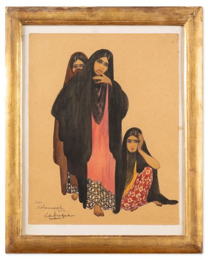 LAFUGIE (Léa). LAFUGIE (Léa). 
Trois jeunes femmes iraniennes en costumes traditionnels.
Iran,...