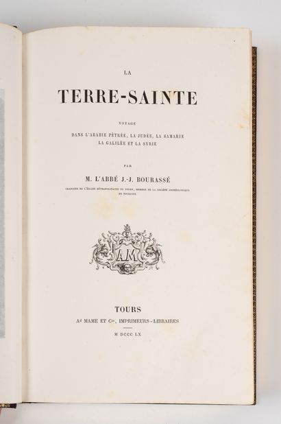 BOURASSE. BOURASSE. 
La Terre-Sainte. 
Tours, Mame, 1860. In-8, plein chagrin violet,...