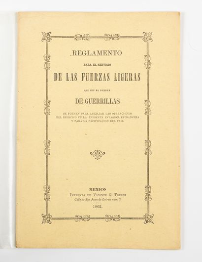 MEXIQUE. — MEXIQUE. — 
Reglamento para el servicio de las fuerzas ligeras que con...