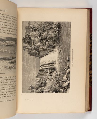 WYSE. WYSE. 
Le canal de Panama. 
Paris, Hachette, 1886. In-8, demi-chagrin rouge...