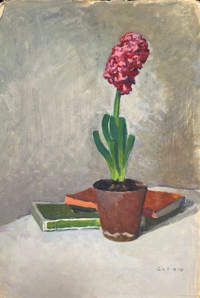 null Georges-Louis CLAUDE (1879 -1963)
Ensemble de deux gouaches figurant une fleur...