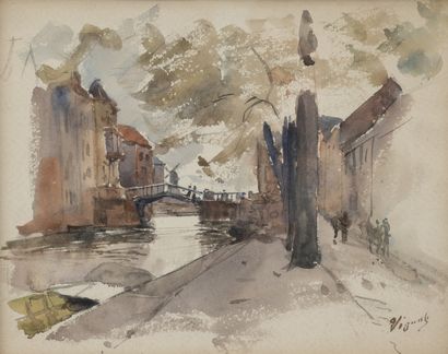 Pierre Vignal (1855 - 1925)
Quays
Watercolor...