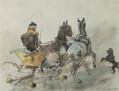 null Pierre-Olivier DUBAUT (1886 - 1968)
Carriage and dog 
Watercolor
Signed lower...