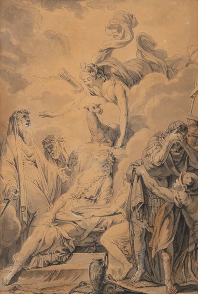 null French school of the 18th century
The sacrifice of Iphigenia
Ink wash
26,5 x...