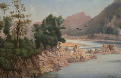 null PIERRE EMILE GIGOUX DE GRANDPRÉ (1826- ?)
Paysages asiatiques (Vietnam ?)
Paire...