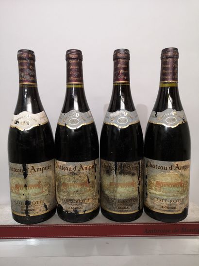4 bouteilles CÔTE RÔTIE Ch. d'AMPUIS - GUIGAL,...