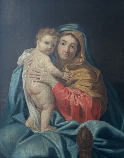 null Suiveur de Charles LEBRUN (1619-1690)
Vierge à l'enfant
Toile
61 x 50 cm.
D'après...