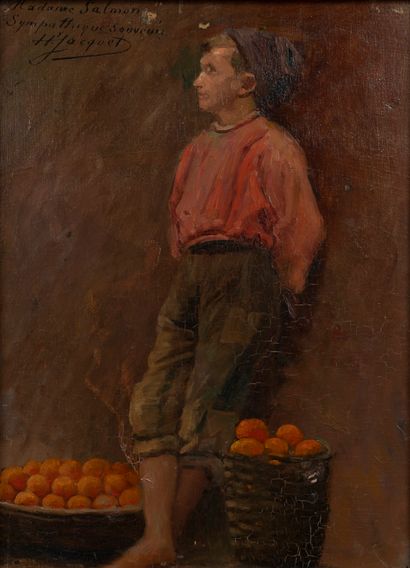 HENRY JACQUET (FRA/ 1856-1924)
Boy with oranges
Oil...