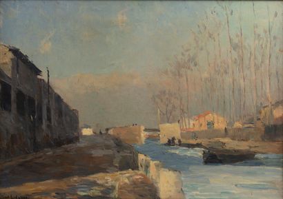 ALBERT LEBOURG (1849-1928) 
Paris, le canal...