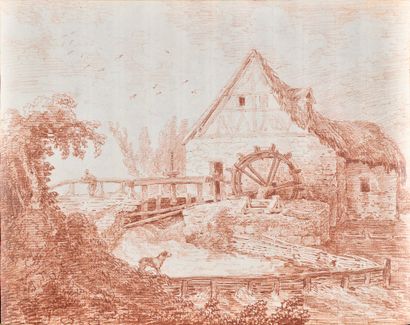 Hubert ROBERT (Paris 1733 – 1808)
Le moulin...